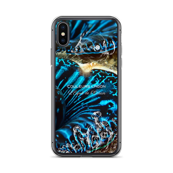 iphone x xs - Coque Crystal iPhone Bénitier Bleu - Couleurs Lagon