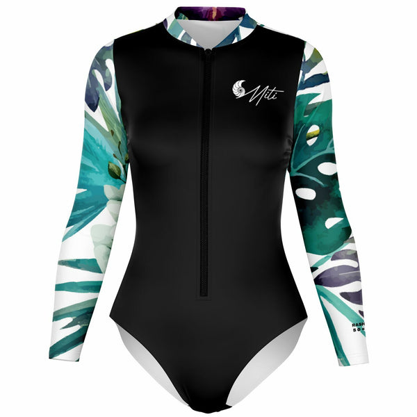 avant 3d - Combi surf manches longues MITI caraco Orchidees Couleurs Lagon
