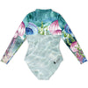 a plat dos - Combi surf manches longues MITI caraco Meduses Couleurs Lagon