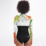 dos - Combi surf manches longues MITI caraco Hibiscus Couleurs Lagon