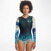 av - Combi surf manches longues MITI caraco Bleu Marine Couleurs Lagon