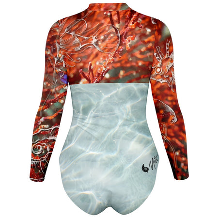 dos 3d - Combi surf manches longues MITI caraco Gorgones II Couleurs Lagon
