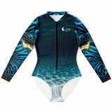 Combinaison surf femme MITI Bénitier Bleu II à plat avant — Couleurs Lagon
