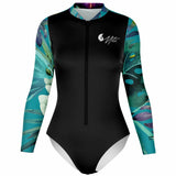 av 3d - Combi surf manches longues MITI caraco Orchidees Turquoise Couleurs Lagon