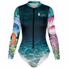 av 3d - Combi surf manches longues MITI caraco Meduses II Couleurs Lagon