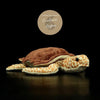 avant droit - Jouet Peluche Tortue de Mer à Écailles Marron Réaliste 30cm - Couleurs Lagon