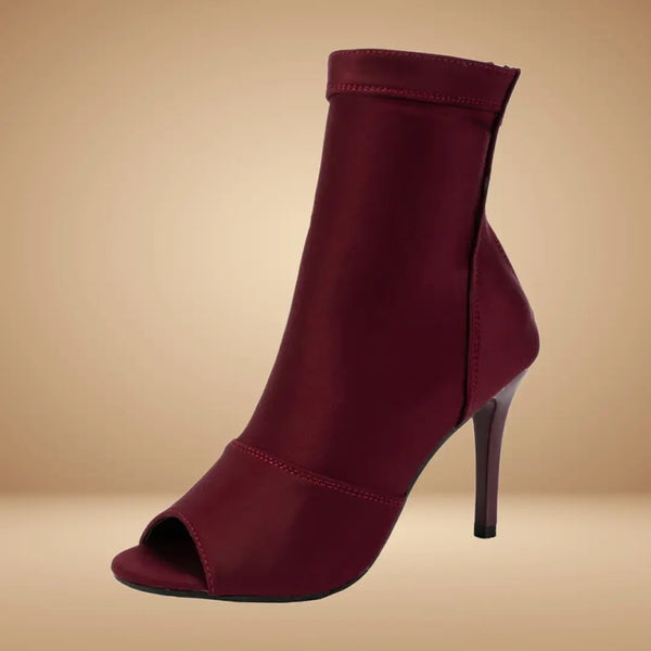 bordeaux fond creme CL - LUCILE Chaussures de danse latine – Talons aiguilles 7 ou 10 cm, semelle PU – Noir ou Bordeaux - Couleurs Lagon