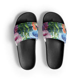 Claquettes homme algues et méduses noir - vue dessus - Couleurs Lagon