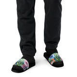 Claquettes plage homme algues méduses - portées jogging - Couleurs Lagon