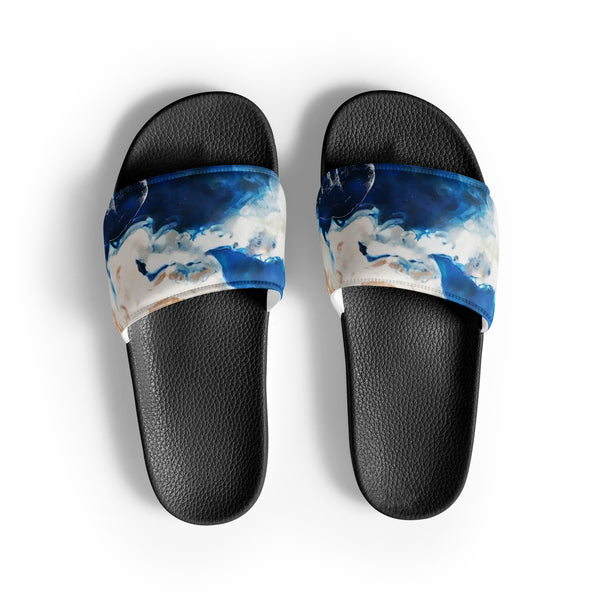 Claquettes homme bleu outremer noir - vue dessus - Couleurs Lagon