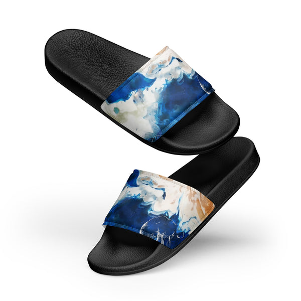 Claquettes homme bleu outremer noir - vue latérale - Couleurs Lagon