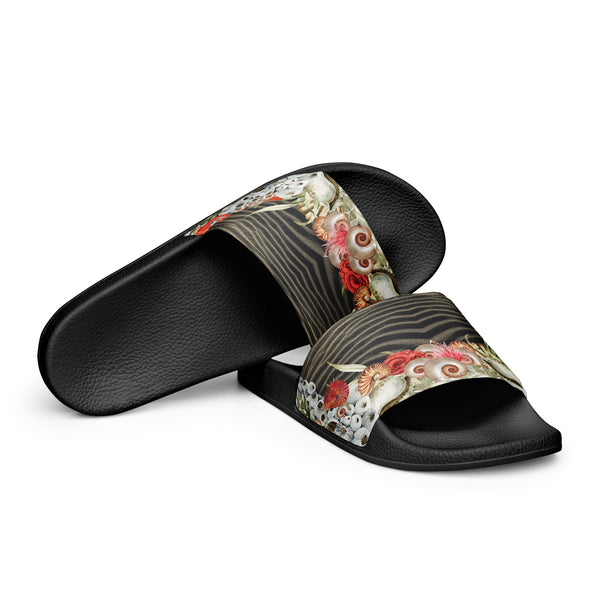 Claquettes plage homme coquillages noir - imprimé exclusif Couleurs Lagon