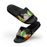 Claquettes homme vert floral - vue latérale - Couleurs Lagon