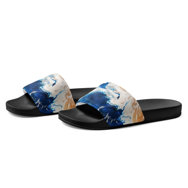 Claquettes homme bleu outremer noir - profil gauche - Couleurs Lagon