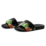 Claquettes homme vert floral - profil gauche - Couleurs Lagon