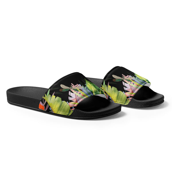Claquettes homme floral vert - profil droit - Couleurs Lagon