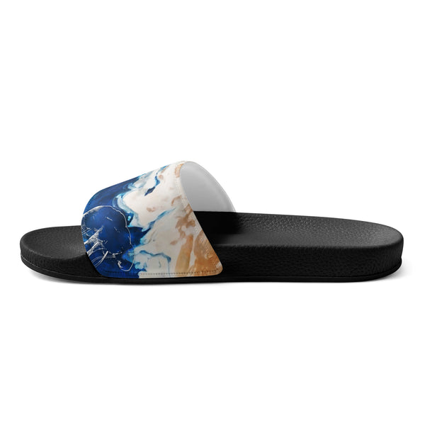 Claquettes homme bleu outremer noir - vue intérieure semelle - Couleurs Lagon