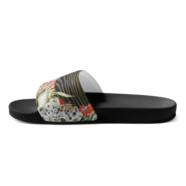 Claquettes homme sable coquillages noir - vue intérieure semelle - Couleurs Lagon