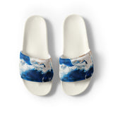 Claquettes homme bleu outremer blanc - semelle texturée - Couleurs Lagon