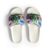 Claquettes homme algues et méduses blanc - vue dessus - Couleurs Lagon