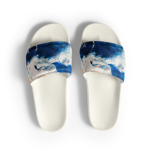 Claquettes homme bleu outremer blanc - vue dessus - Couleurs Lagon