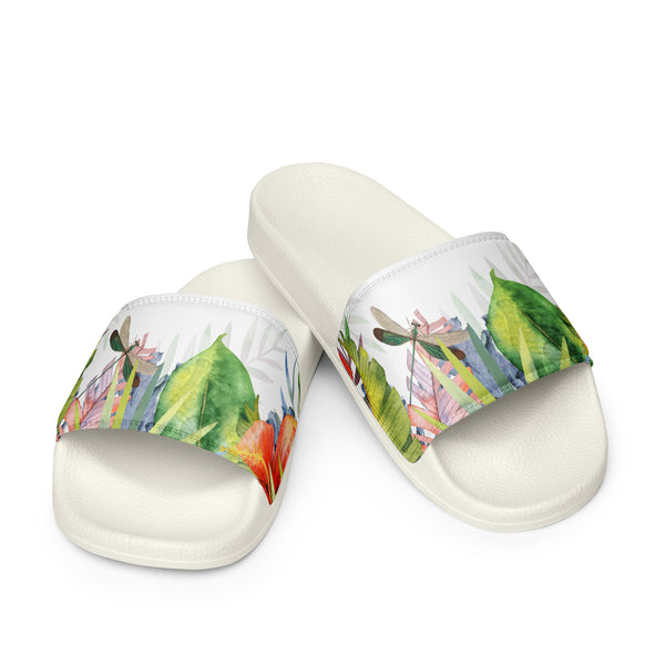 Tongs homme motif floral blanc - légèreté et confort bord de mer - Couleurs Lagon
