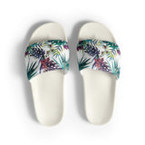 Claquettes homme motif orchidées blanc - vue dessus - Couleurs Lagon