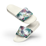 Claquettes homme orchidées blanc - vue latérale - Couleurs Lagon
