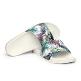 Claquettes plage homme floral blanc - design exclusif Pacifique - Couleurs Lagon