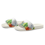 Claquettes homme blanc floral - profil gauche - Couleurs Lagon