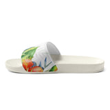 Claquettes homme blanc floral - vue intérieure semelle - Couleurs Lagon