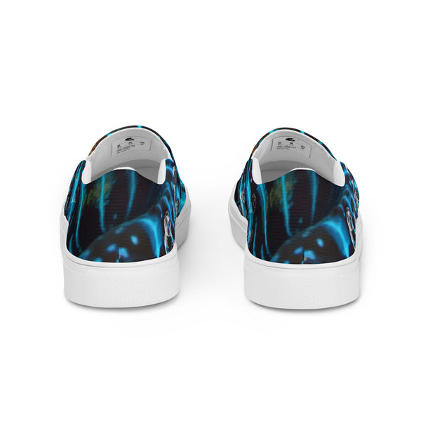 Bénitier Bleu vue arrière angle — Tennis Slip-On Homme | Couleurs Lagon