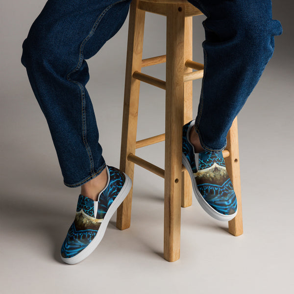 Bénitier Bleu Star paire vue de face — Tennis Slip-On Homme | Couleurs Lagon