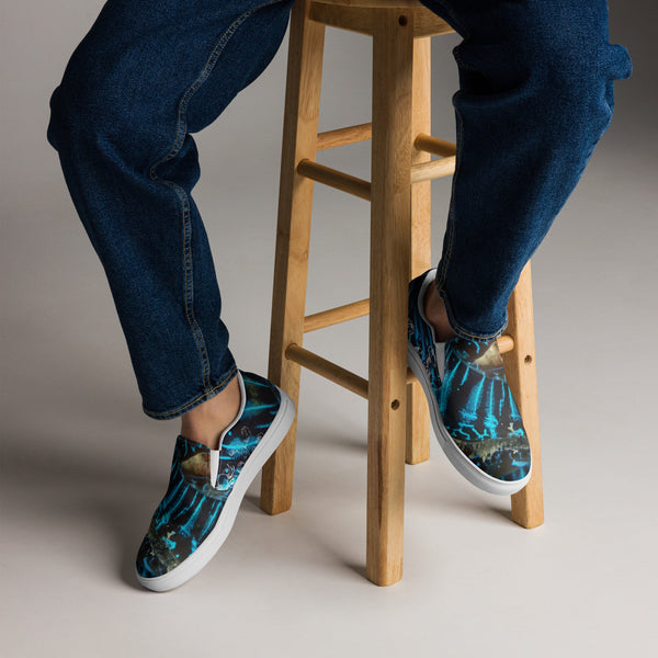 Bénitier Bleu paire vue de face — Tennis Slip-On Homme | Couleurs Lagon