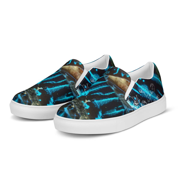 Bénitier Bleu vue avant gauche angle — Tennis Slip-On Homme | Couleurs Lagon