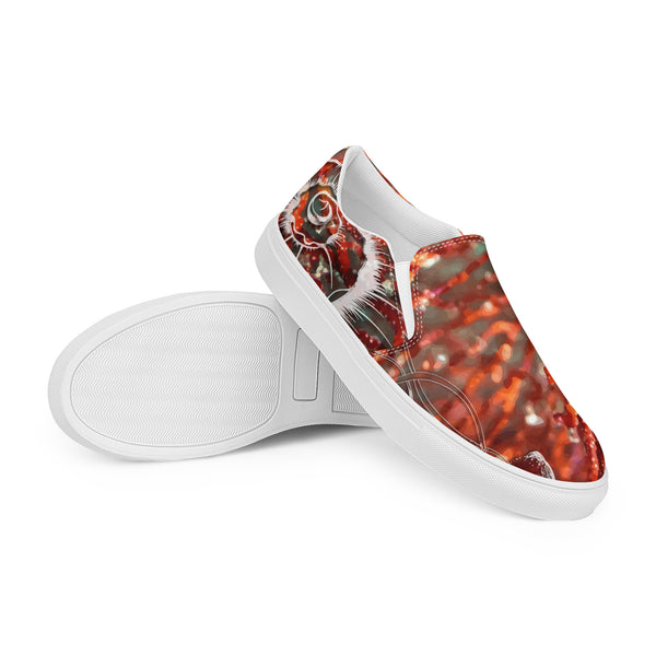 Gorgone Rouge vue avant droite — Tennis Slip-On Homme | Couleurs Lagon