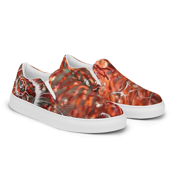 Gorgone Rouge vue avant droite lifestyle — Tennis Slip-On Homme | Couleurs Lagon