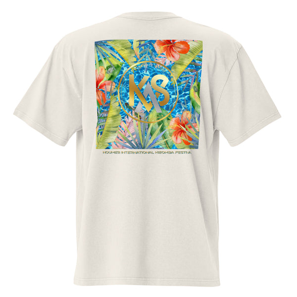 dos blanc 3d - T-shirt oversize unisexe délavé – Island Vibes | 3 couleurs tendance – Chill & Tropical
