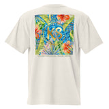 dos blanc 3d - T-shirt oversize unisexe délavé – Island Vibes | 3 couleurs tendance – Chill & Tropical