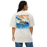 dos fem fb - T-shirt Oversize Délavé Bleu Blanc – Gala Élégance Océanique NIKF