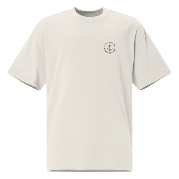 avant blanc - T-shirt Oversize Délavé Bleu Blanc – Gala Élégance Océanique NIKF