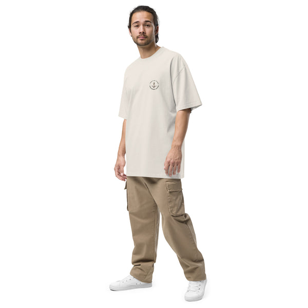 av gauche hom - T-shirt Oversize Délavé Bleu Blanc – Gala Élégance Océanique NIKF