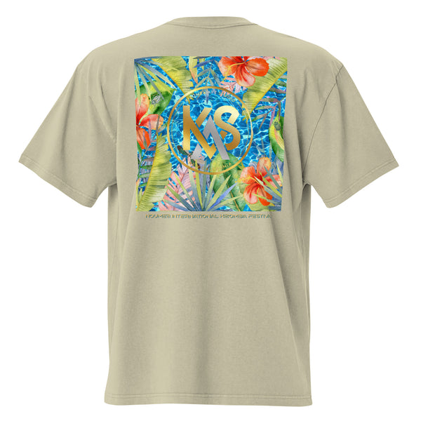 dos 3d eucalyptus - T-shirt oversize unisexe délavé – Island Vibes | 3 couleurs tendance – Chill & Tropical