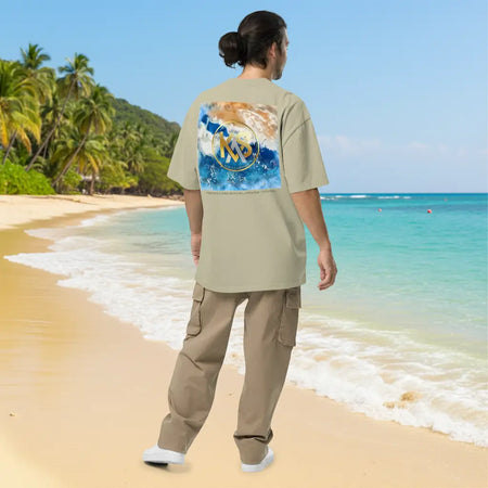 presentation hom - T-shirt Oversize Délavé Bleu Blanc – Gala Élégance Océanique NIKF