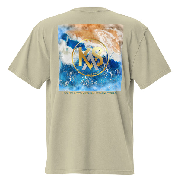 dos eucalyptus - T-shirt Oversize Délavé Bleu Blanc – Gala Élégance Océanique NIKF