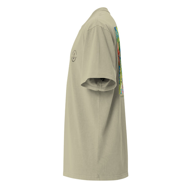 gauche eucalyptus - T-shirt oversize unisexe délavé – Island Vibes | 3 couleurs tendance – Chill & Tropical