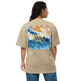 dos fem fb - T-shirt Oversize Délavé Bleu Blanc – Gala Élégance Océanique NIKF