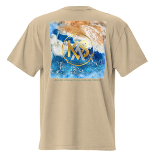 dos fb kaki - T-shirt Oversize Délavé Bleu Blanc – Gala Élégance Océanique NIKF