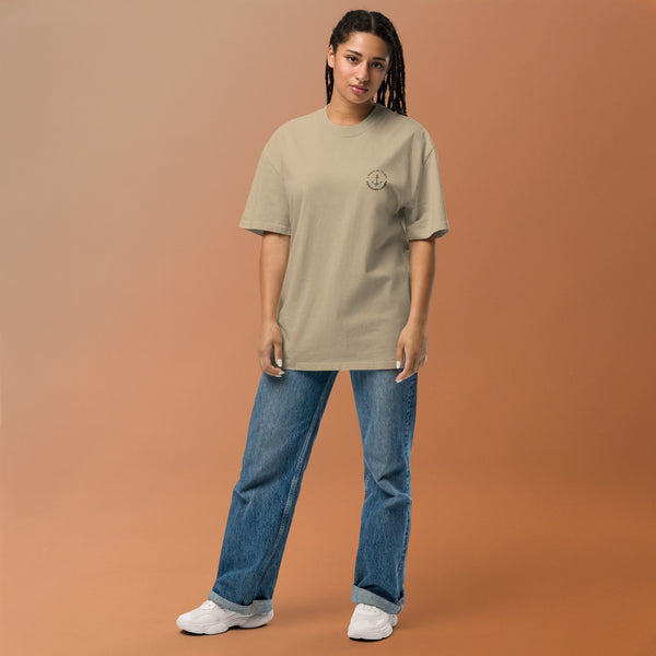 av fem - T-shirt Oversize Délavé Bleu Blanc – Gala Élégance Océanique NIKF