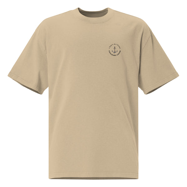 av - T-shirt Oversize Délavé Bleu Blanc – Gala Élégance Océanique NIKF